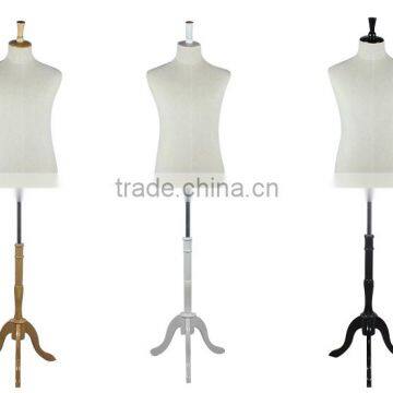 Torso male mannequins with wood base mannequin