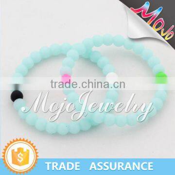 New Hot Selling Colorful Bead Bracelet Silicone Wristband with Safe Silicone Material