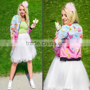 3D emoji printing hot fashion girl emoji bomber-jacket little moq to custom