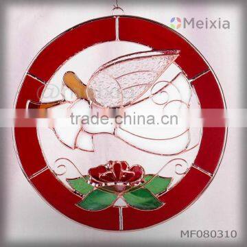 MF080310 china wholesale tiffany stained glass angel wal hanging panel ornament for christmas decoration item