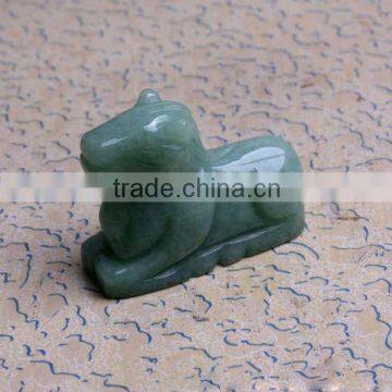 Fashion natural green aventurine horse carved gemstone