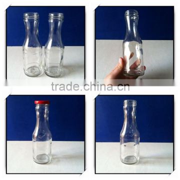 Tin cap 300ml glass juice bottles with customer logo made in China