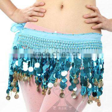 Sequins and Golden Coins Belly Dance Hip Scarf / Belly Dance Belt