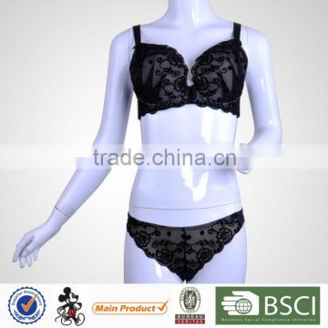 New Design Top Sale Black Lace Big Cup Bra Sets Factory Price