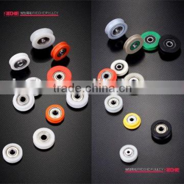 OEM drawing material sizes industry machined nylon pulley wheel plastic pulley with metal bearing