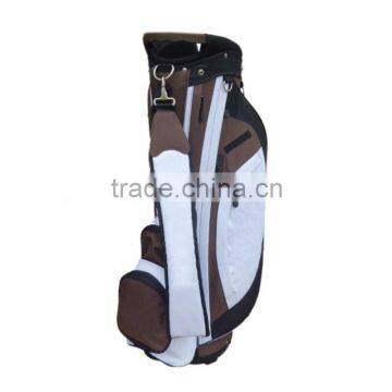 Lightweight White and Brown Nylon Golf Bag