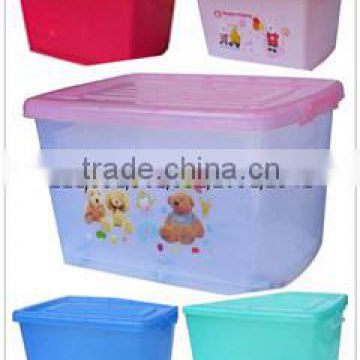 Stackable foldable plastic container storage bin for cloths