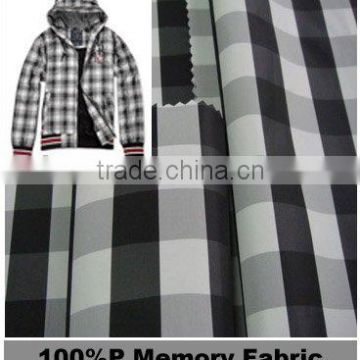 Plaid Poly Memory Fabric for garment