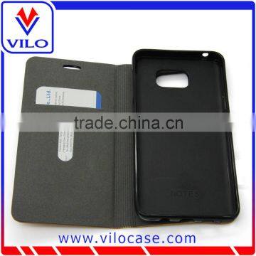 Fabric-covered Case With Card Holder for Samsung Note 5 photo-4