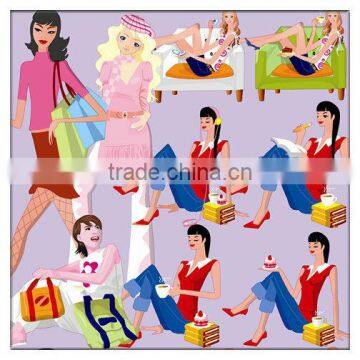 fashion design printed taffeta fabric