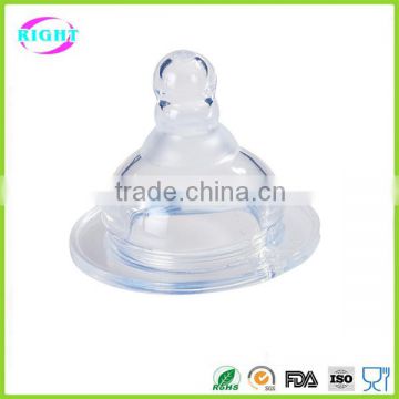 Liquid silicone transparent feeding bottle nipple