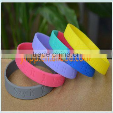 Custom Say it Fight it Cure it Medical Alert Silicone Wristband Bracelet