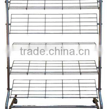 Metal chrome shoe display rack