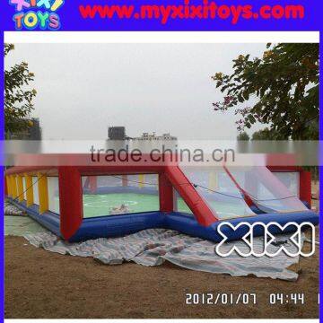 XIXI PVC inflatable water Football Sport Pitch,water soap soccer field with net wall                        
                                                Quality Choice