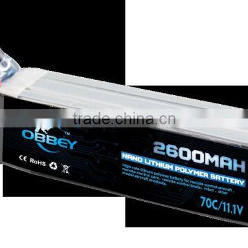 12 volt battery rc toy lipo cell pack RC Battery 2600mAh 11.1V 70C