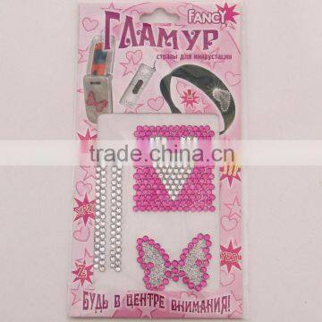 DIY product loving heart shape phone crystal sticker