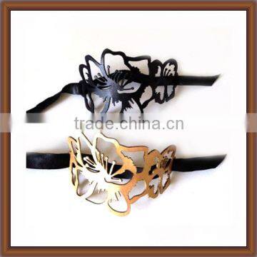 Butterfly Laser Cut Wide Leather Cuff Bracelets