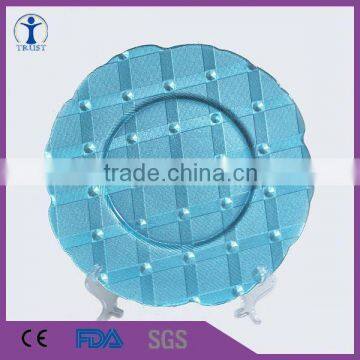 wholesale cheap colorful glass plate, custom dinner plate