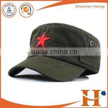 Factory price! hot sale black plain army cap flat top cap custom military cap,wholesale embroidery army military hats