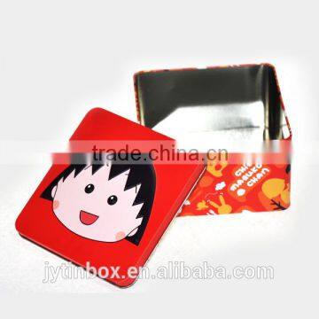 Coffee tin box tin can tin case red square cute design meal tin can