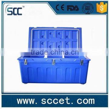 121Liter Blue Insulated plastic coolers for outdoor