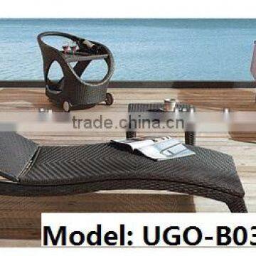 Beach Sweel Sunbeds Lounger with Rattan Alumnium/Iron Frame Cheap Sale