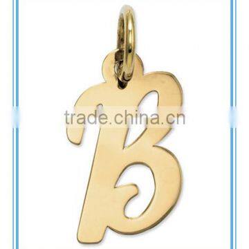 fashion stainless steel Small Script Initial letter Charm B