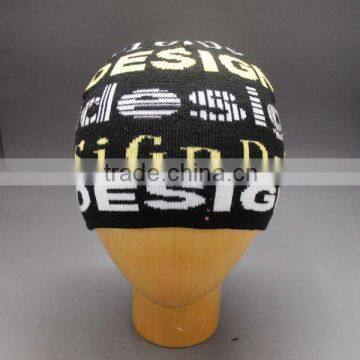 FASHION ACRYLIC JACQUARD LETTERS WINTER HAT