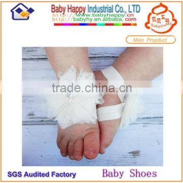 Plain white baby girl barefoot sandals 2014