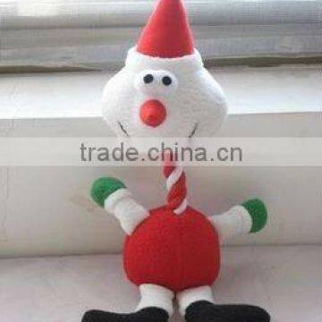 Plush and stuffed colourful snowman with big mouth toy