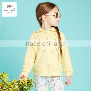 DK0357 dave bella 2016 spring kids coat baby girls hoodies children outwear girls tops baby girls clothes