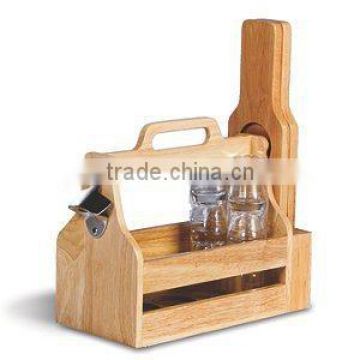 Bamboo 6 Pack Holder Wine new design Beer Tasting Serving for picnic                        
                                                Quality Choice