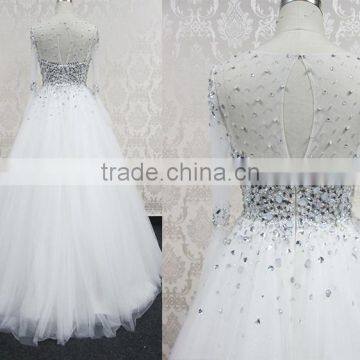 WD7 Hot Sale Senior Hand-made Grade A Crystal and Beaded Wedding Dresses photo-5