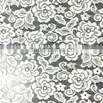 white floral nylon spandex lace fabric for dress