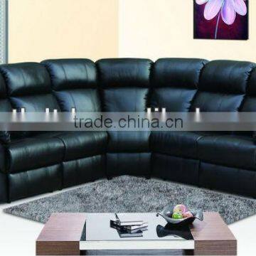 Black sectional leisure sofa love leather