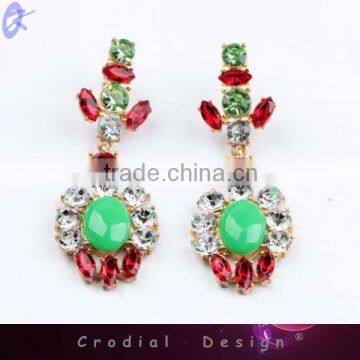 2014 Cheap Wholesale Fashion Jewelry Gold Alloy Crystal Rhinestone Earrings Pendant For Girls