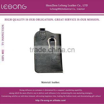 Fashionable New Style Leather Mobile Phone Bag/Black Faux Leather Mobile Phone Bag for Different Mobile Phones