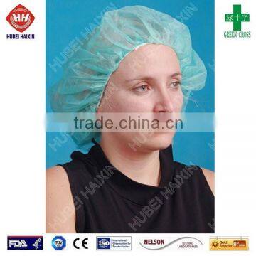 Disposable nonwoven pleated hat, mop cap