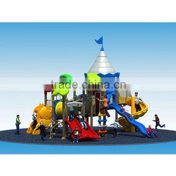 Eco-friendly nature-forest style outdoor playground plastic slide with 10 optional site sizes