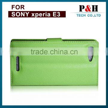 2015 Black Slim Black Hard Cover Flip Mobile Phone Case For Sony Xperia e3 photo-4