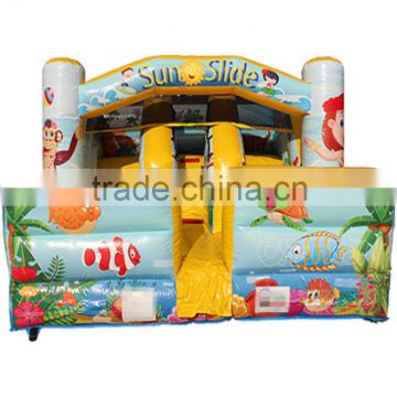 sun slide cheap commerial inflatable bouncer dry slide