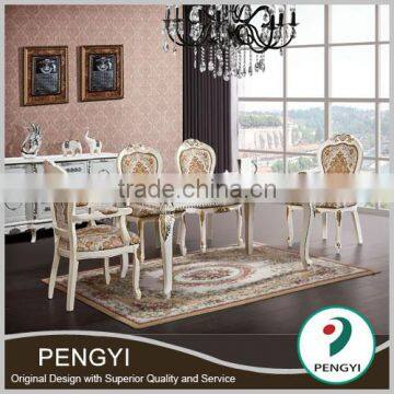 european style metal legs marble dining table Pk853