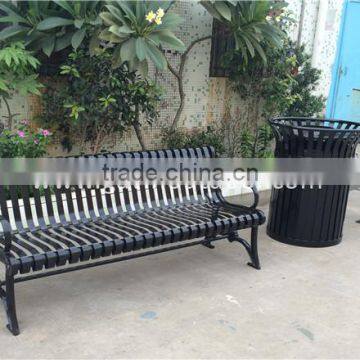 Metal street furniture park bench outdoor dustbin