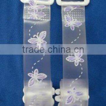 Transparent silicone strap with lovely purple butterfly patterns