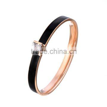 Latest 24k Gold 316L Stainless Steel Crystal Bangle