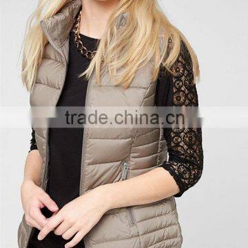 Manufature quality 100%polyester warm keeper womens lightweight down filled vest jackets weight vest