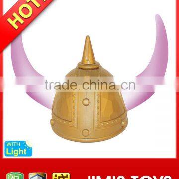 Golden Warrior Plastic Viking Helmet with Light Up Horns