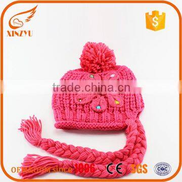  Trade Assurance custom winter Slouch knitted long beanie hat