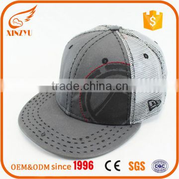 Cheap custom mens flexfit mesh trucker caps with elastic sweatband