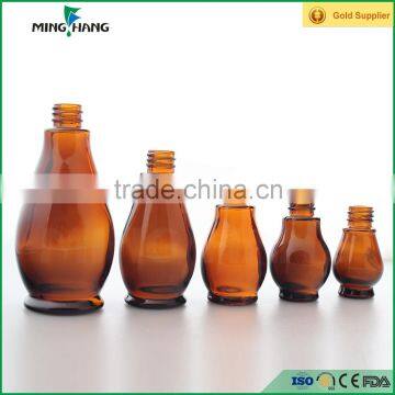 15/25/30/50/100ml unique shape amber glass essential oil dropper bottles